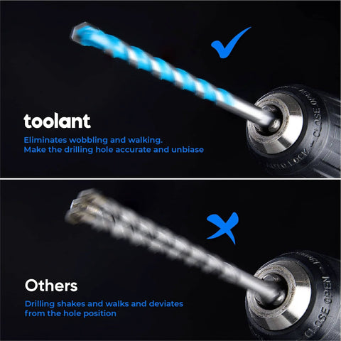 3/8 Inch Masonry Drill Bit Set With Shockproof Hex Shank For Hammer Drills compared to regular drill bit.
