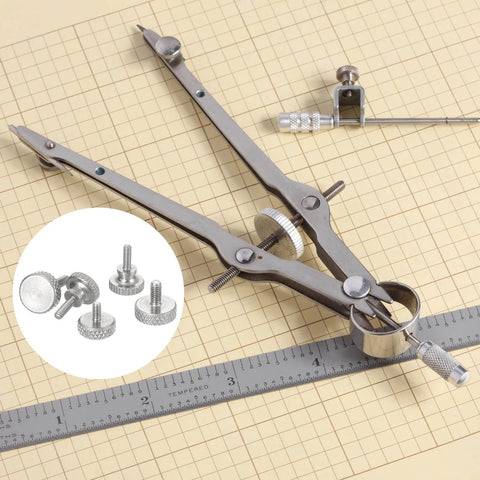 5 Pack M2 X 4mm Vernier Caliper Screws 304 Stainless Steel Flat Head Shoulder Thumb Screws With Diamond Knurl Grip next to caliper