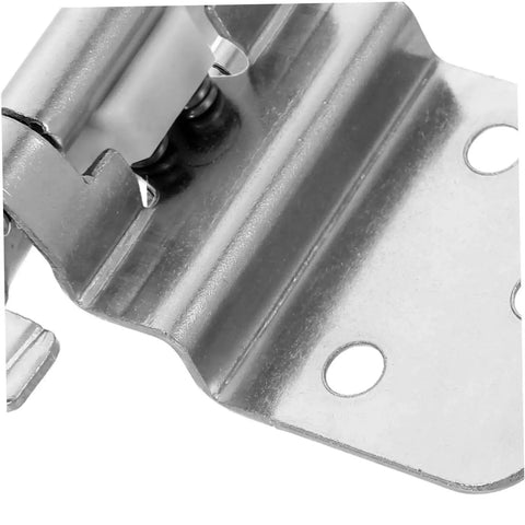 Close-up of a metal hinge from Super Smooth Self Closing Inset Cabinet Hinges Set 8 Pcs With High Load Capacity For Kitchen And Bathroom