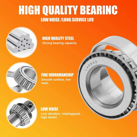 Trailer Hub Bearing Kit For 1 Inch Spindle Trailers With D Type Axles BT9 EZ Lube L44643 L44610 illustration showing bearings