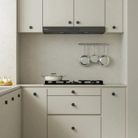 18 Pack Black Cabinet Knobs Zinc Alloy Round Drawer Knob 1-5/8 Inch on modern kitchen cabinets with stove and pots
