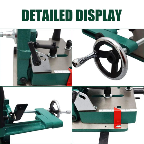 Heavy Duty Tenoning Jig For Table Saws with durable metal construction, detailed view of clamping tool and adjustment handle.