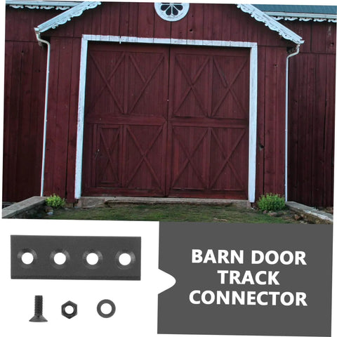 Sliding Barn Door Hardware Connector Set With Flat Plate Track Adapters For Stable Installation On Barn Doors And Cabinets