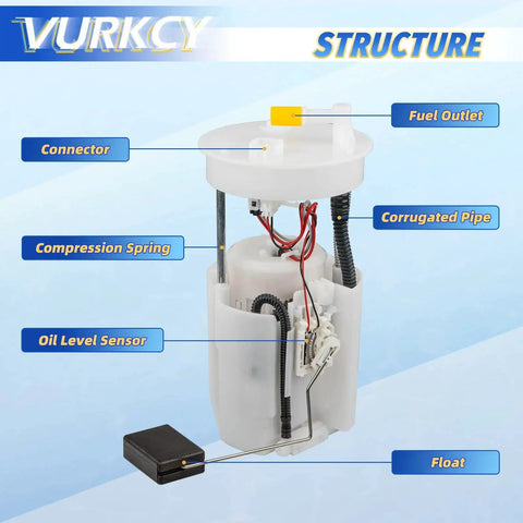 Diagram of Electric Fuel Pump Module With Sending Unit Compatible With 2009-2014 Acura TSX 2008-2012 Honda Accord And 2012 Honda Crosstour L4 2.4L Engine Replacement