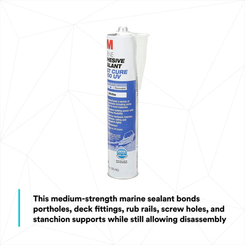 Marine Adhesive 4000 UV PN06580 White, Medium-Strength Flexible Waterproof Sealant Cartridge