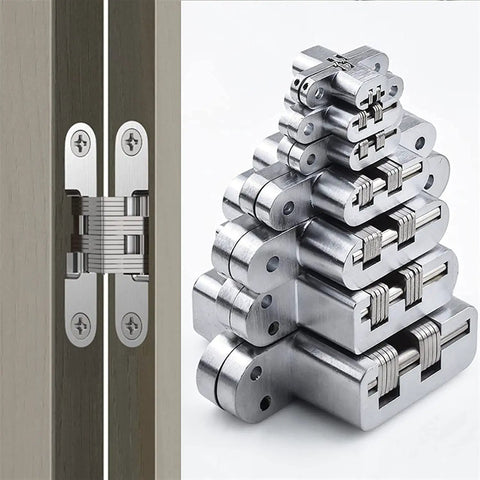 Heavy Duty Concealed Door Hinges For Internal Doors 180 Degree Folding Stainless Steel Butt Hinges Built In Hidden Cross Gemel