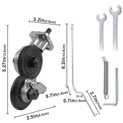 Beastly Heavy Duty Drill Plate Cutter Attachment for Sheet Metal Cutting Nibbler Drill Kit with Adapter, dimensions, and wrenches