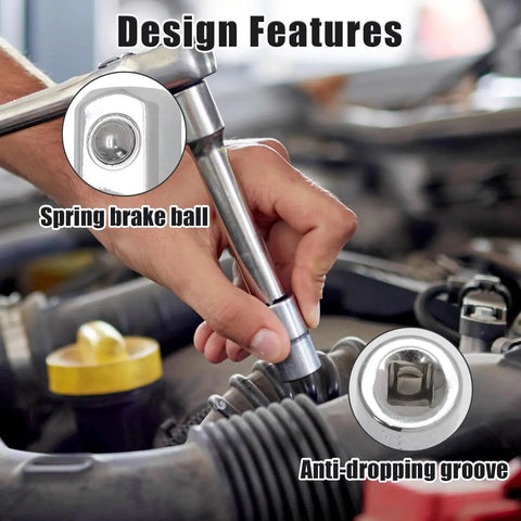 Installed view of Murtezne 1/4in F x 1/2in M Cr-V socket adapter on a ratchet