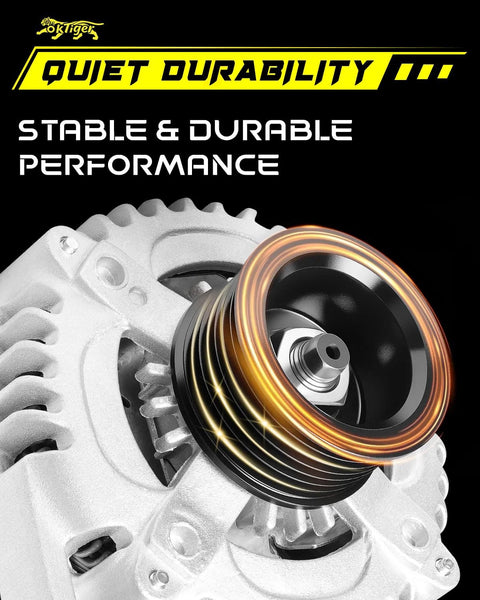 Beefed-Up 130A 12V Alternator For Honda Accord 2008-2012 And Acura TSX 2009-2014, Clockwise 7-Groove Pulley close-up view