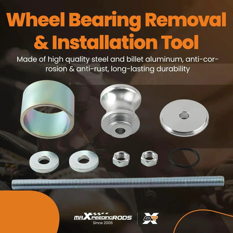 UTV Wheel Bearing Removal Tool Kit 40 And 44 Mm Fits Polaris RZR Ranger General Sportsman steel components, installation tools.