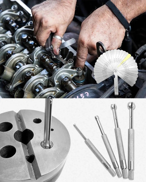 Telescoping Hole Gauge Set 4 Piece Ball Type With Full Round Probes And 32 Steel Feeler Blades for measuring gaps and thickness