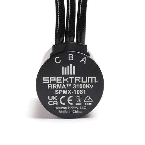 Firma 3660 3100Kv 4 Pole Sensorless Brushless Motor For RC Cars And Aircraft Beefed Up With High Efficiency 5mm Output Shaft 2S To 3S LiPo Compatible Low Cog Hardened Steel Shaft Precision Bearings SPMX1081 close-up view showing product label
