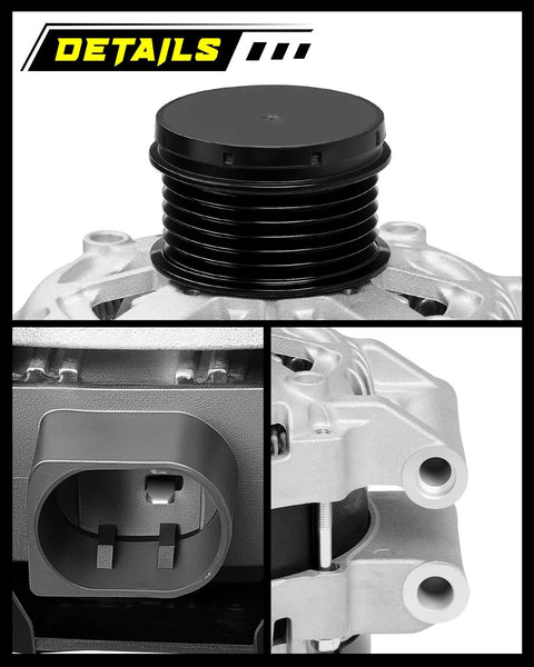 Upgraded 100A 12V Alternator For Toyota Camry, Corolla And RAV4, Clockwise 6-Groove Pulley, OE 27060-25010, close-up view