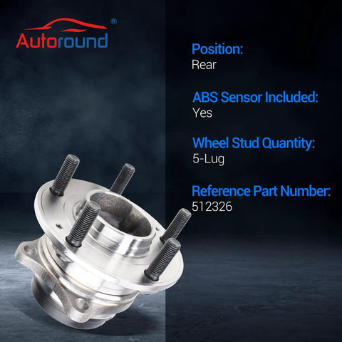 Rear Wheel Bearing And Hub Assembly For Hyundai Santa Fe Veracruz And Kia Sorento 5 Lug With ABS Direct Fit Easy Install