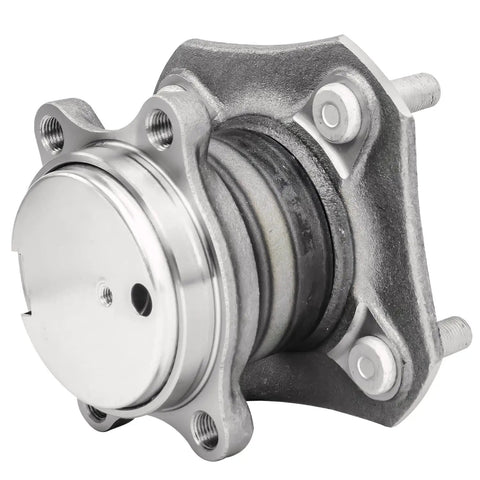 2 Rear Wheel Bearing Hubs For 2007-2012 Nissan Sentra 2.0L, Rear Left And Right Hubs, 4 Bolt Flange, Encoder Cap ABS, close-up view