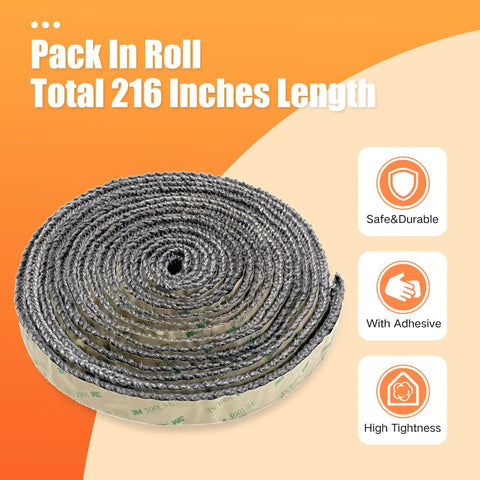 Protalwell self-adhesive stove glass gasket tape, 1 in wide by 72 in long, flat braided gasket for stove doors