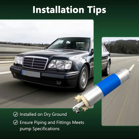 Inline Electric Fuel Pump And Install Kit For Chrysler Crossfire And Mercedes Benz with car image and installation tips