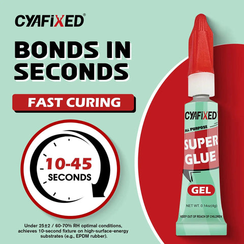 Clear Gel Super Glue For Wood Plastic Metal Bonding Instant Adhesive For Crafts red and teal packaging