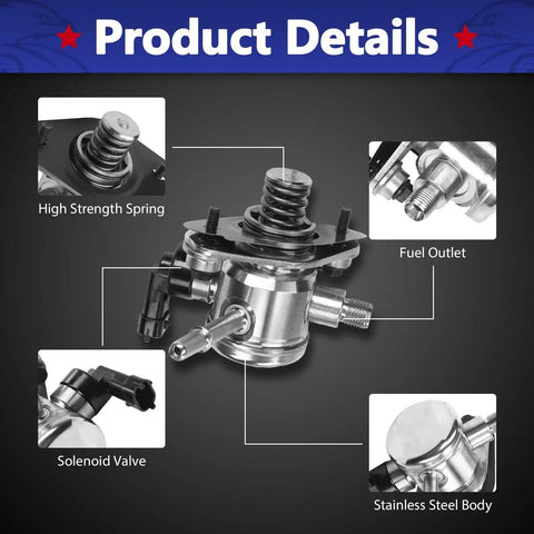 Detailed view of High Pressure Fuel Pump EP1028 2 4L For 2010 2017 Chevy Equinox Malibu Impala GMC Terrain Buick LaCrosse Verano Regal