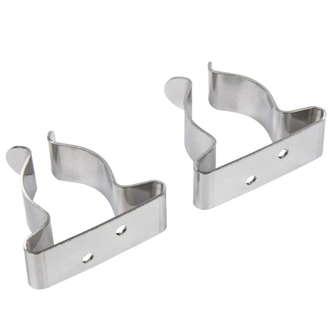 Deckside Must Have Polished Stainless Steel Spring Clamps Pack Of Two For Boat Hooks Hoses And Gaffs Storage Fits One Inch To One And Three Quarter