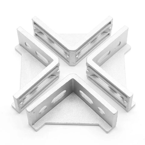 Six Pack 4040 Inside Corner Brackets Gusset For Aluminum Extrusion Silver L Shaped Connectors With 8mm Slot For 4040 Series Profiles