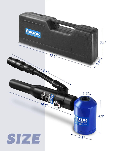 8 Ton Hydraulic Knockout Punch Kit For Half To Two Inch Conduit Built Like A Tank Includes Six Die Sets With Carry Case
