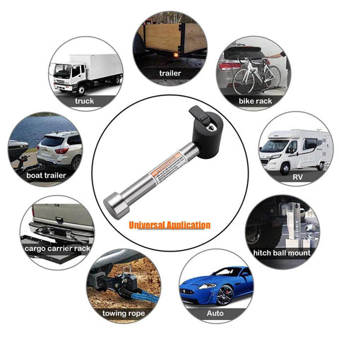 Stainless 5/8 Inch Hitch Receiver Lock Pin for Class III and IV 2-1/2 Inch Hitches Universal Trailer Lock for Tow Ropes