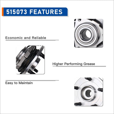 Close-up of Front Wheel Hub Bearing Assembly 515073 for 2002-2005 Dodge Ram 1500 showing features and design