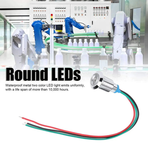 10mm Round LED Indicator Lights with Common Cathode, Dual Color Red and Green, for Easy Panel Indicators in Electronic Dashboards