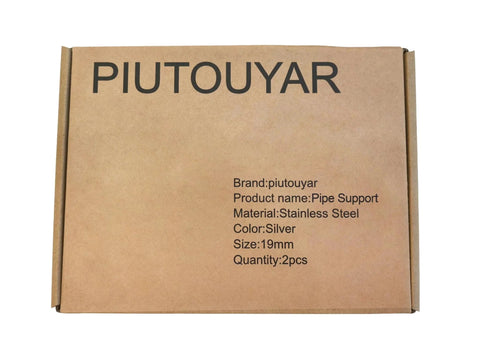 Package of 2 Pack Stainless Steel Wall Mount And Ceiling Pipe Support Brackets With Adjustable Height From 50mm To 100mm Includes Screws By Piutouyar