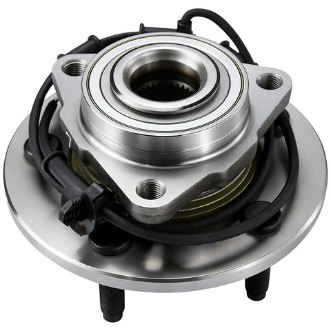 Front Wheel Bearing And Hub Assembly With Five Lugs For 2002 To 2005 Dodge Ram 1500 With ABS Low Runout OE Direct Replacement Hub