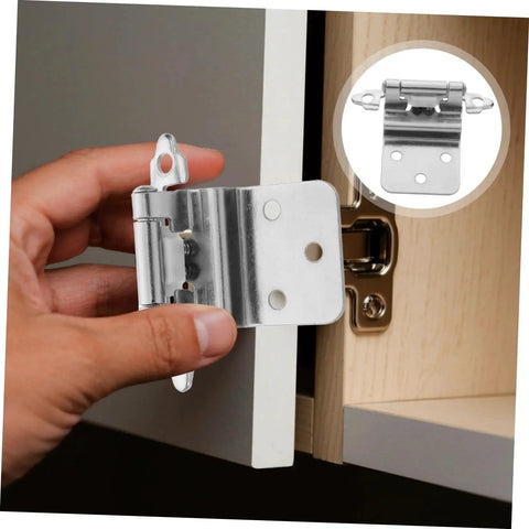 Hand installing 8 Pack Heavy Duty Self Closing Inset Cabinet Hinges For Kitchen And Bathroom Cabinets Flush Mount Hardware