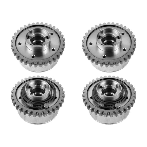 Camshaft Sprocket VVT Oil Control Valve Replacement For 2011 To 2019 Chrysler Jeep Dodge Ram 3.6L Pentastar Engine Direct Fit OE Style With Part Numbers 5184150AF 5184369AH 5184370AH, showing four metal sprockets.