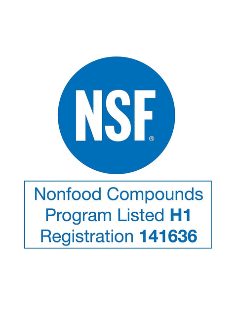 NSF certification for Anti Seize High Tech Metal Free Assembly Paste For Clean DIY And Pro Use NSF Certified Prevents Seizing And Corrosion Safe On Stainless Steel And Food Equipment Extreme Heat Range From -40 F To 2552 F 4.2 Oz