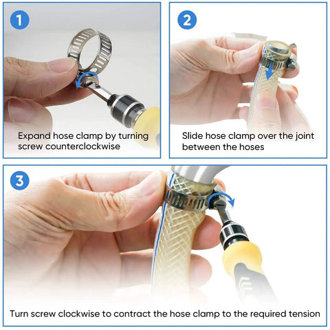 Installing Ridiculously Durable Stainless Hose Clamp Set 40 Pieces Fits One Quarter To One And One Eighth Inch 304 Stainless Steel