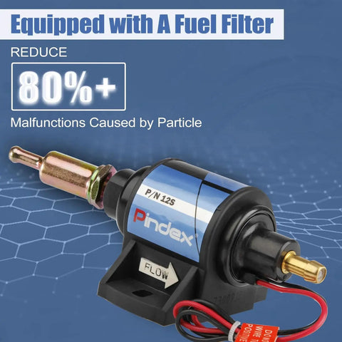 Image of Universal Self Priming Fuel Pump For Cars And Trucks, Four To Seven Psi, Thirty Five GPH, Five Sixteenth Inch Inlet And Outlet, Gasoline Only, Not For E85 Or Ethanol, Electric Fuel Transfer Pump, Easy Install, Reliable Performance with wiring.