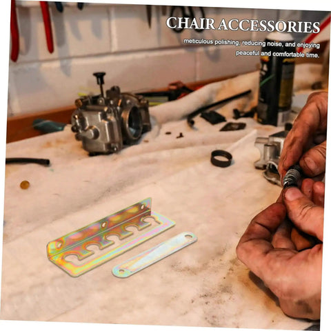 Adjustable Recliner Chair Hinge Sets for Sofas and Lounge Chairs with tools on a workbench, focus on hinge and craftsmanship.