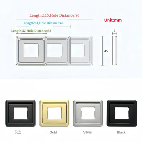 Two Piece Aluminium Alloy Flip Handle Hidden Door Pull Handles Set for Recessed Drawers Cabinets and Windows with Screws Silver 64mm Hole Distance