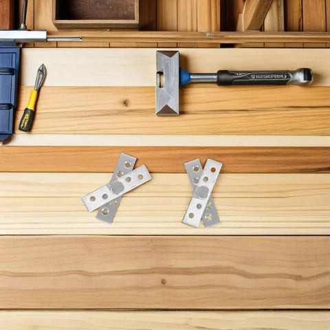 Invisible Pivot Door Hinge Set 2 Pack Stealth Stainless Steel 360 Degree Concealed Center Rotation Hinge displayed on wood surface