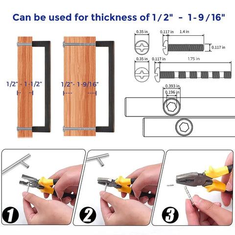 Installation guide for Solid 5 Inch Center To Center Slim Square Bar Drawer Handles With Oil Rubbed Bronze Finish Pack Of 10