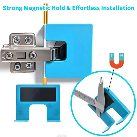 Adjustable Door Hinge Jig For Quick Installations And Precise Hinge Cutting, Magnetic Alignment Template With A 2Mm Groove, Pack Of 4.