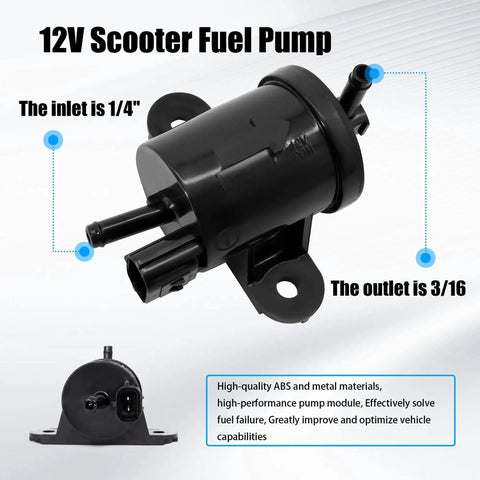 Plug And Play Electric Fuel Pump Replacement For Honda Metropolitan CHF50 2002 2009 And Honda Ruckus NPS50 2003 2016 OE Numbers 16710-GET-013 And 16710-GET-003 Direct Fit Drop In Upgrade, close-up view