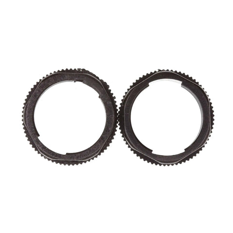 Pair of black plastic gears