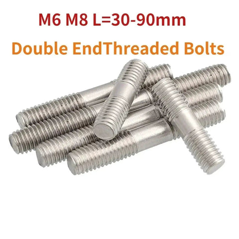 Double Ended Threaded Rods M6 M8 304 Stainless Steel For Industrial Use, pile of stainless steel studs with threaded ends.