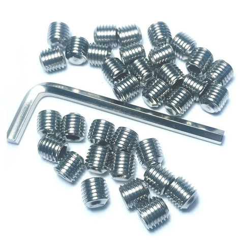 34 Piece 5/16-24 Stainless Steel Hex Socket Set Screws With Allen Wrench, 304 Grade Grub Screws With Hex Head, 5/16 Inch Length