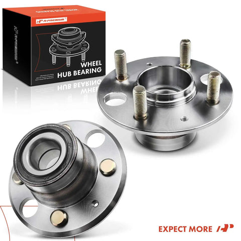 2 X Rear Wheel Bearing And Hub Assembly 4-Lug Kit Fits Honda Civic Del Sol And Acura Integra With Rear Disc Brakes 1992-2000