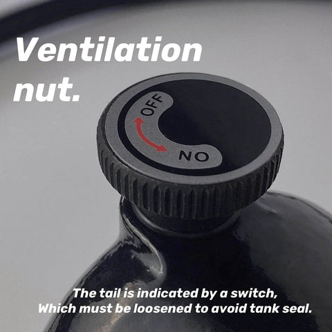 Close-up of ventilation nut on the 10000 psi Hydraulic Hand Pump 2 Speed Power Pack Hydraulic Lifting Pump showing off/on switch.