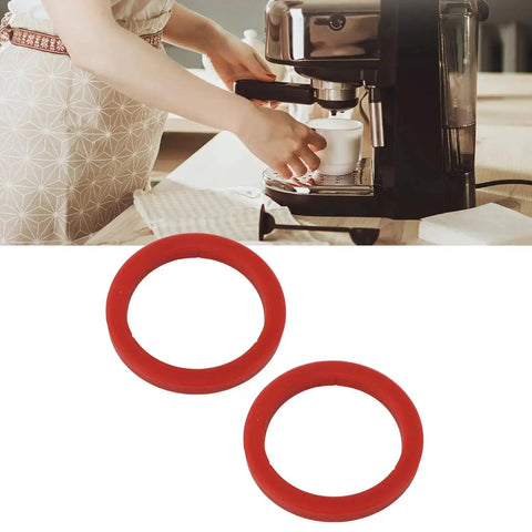 Two Pack Red 8mm Silicone Group Gasket For Espresso Machines E61 Group Head Replacement, Pro Grade High Temp Flexible And Crack Resistant Seal