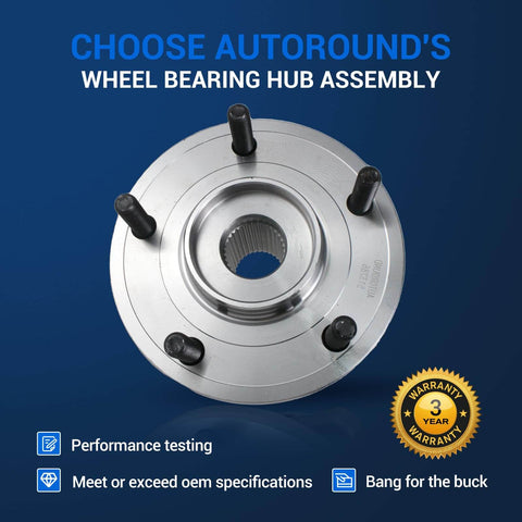 2-Pack Front Wheel Bearing And Hub Assembly For Dodge Journey 2009-2020 5 Lug With ABS Drop-In Replacement Fits Driver And Passenger Side Front Axle Hub Wheel Hub Bearing Set