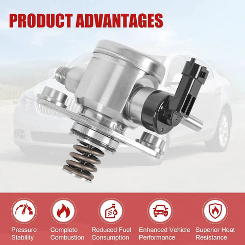 EP1028 Beefed Up High Pressure Fuel Pump Replacement For 2.4L L4 Engines with car and advantages listed